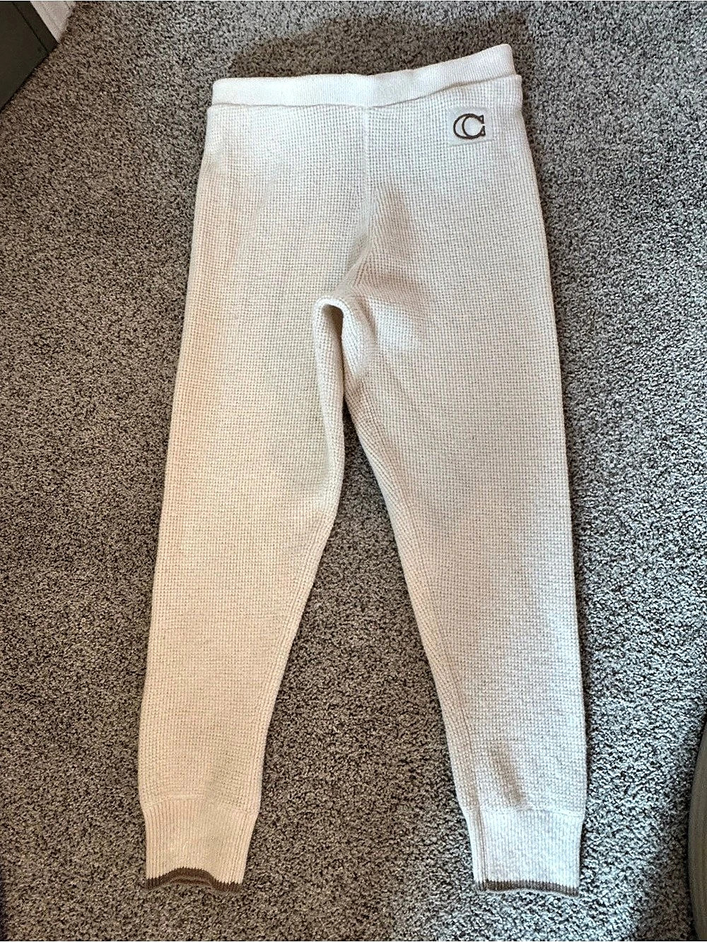 Coach C4245 Cream Knit joggers